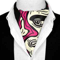 BEEH BECVAR SILK ASCOT WITH LAPEL PIN AND POCKET SQUARE