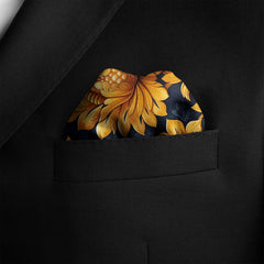 ORNATE DAMASK SILK POCKET SQUARE
