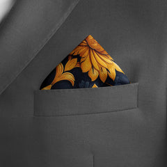 ORNATE DAMASK SILK POCKET SQUARE