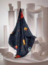 Midnight Basant Kite Printed Scarf – Lahore Basant Inspired Black Scarf