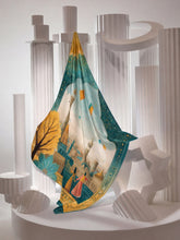 Lahore Basant Heritage Scarf – Traditional Archway Cityscape Illustration