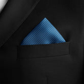 BLUE STRIPE SILK POCKET SQUARE