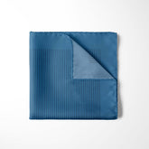 BLUE STRIPE SILK POCKET SQUARE