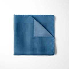 BLUE STRIPE SILK POCKET SQUARE