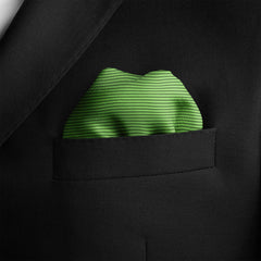FERN GREEN STRIPE SILK POCKET SQUARE