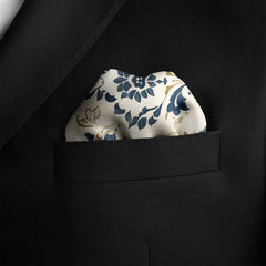VINTAGE DAMASK SILK POCKET SQUARE