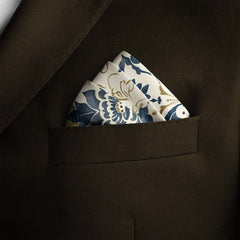 VINTAGE DAMASK SILK POCKET SQUARE