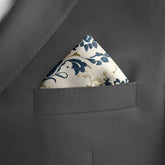 VINTAGE DAMASK SILK POCKET SQUARE