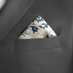 VINTAGE DAMASK SILK POCKET SQUARE