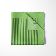 FERN GREEN STRIPE SILK POCKET SQUARE