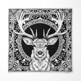 DEER HEAD SILK SCARF WITH LAPEL PIN AND POCKET SQUARE