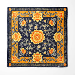 FLOWERS FOLIAGE MEN SCARF AND POCKET SQUARE SET – PREMIUM COLLECTION