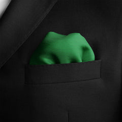 HUNTER GREEN STRIPE SILK POCKET SQUARE