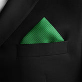 HUNTER GREEN STRIPE SILK POCKET SQUARE