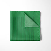 HUNTER GREEN STRIPE SILK POCKET SQUARE