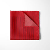 RED STRIPE SILK POCKET SQUARE