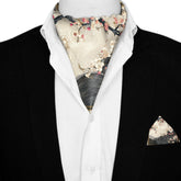 HANAMI SILK ASCOT AND POCKET SQUARE SET – PREMIUM COLLECTION