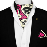 BEEH BECVAR SILK ASCOT WITH LAPEL PIN AND POCKET SQUARE