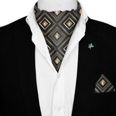 GATSBY SILK ASCOT WITH LAPEL PIN AND POCKET SQUARE