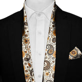 A DITSY PAISLEY MEN SCARF AND POCKET SQUARE SET – PREMIUM COLLECTION