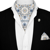 LUXURY ARABIC SILK ASCOT WITH LAPEL PIN AND POCKET SQUARE