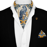 ALELUIA SILK ASCOT WITH LAPEL PIN AND POCKET SQUARE