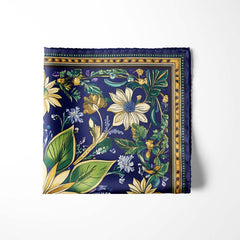 A VIBRANT FLORAL SILK POCKET SQUARE