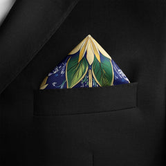 A VIBRANT FLORAL SILK POCKET SQUARE