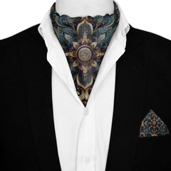 BARZIN SILK ASCOT AND POCKET SQUARE SET – PREMIUM COLLECTION