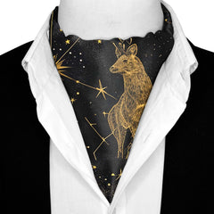 DEER SUN SILK ASCOT WITH LAPEL PIN AND POCKET SQUARE