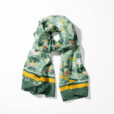 ILLUSTRATED GARDEN SILK SCARF WITH LAPEL PIN AND POCKET SQUARE
