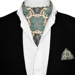 SELENE SILK ASCOT AND POCKET SQUARE SET – PREMIUM COLLECTION