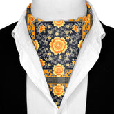 FLOWERS FOLIAGE SILK ASCOT AND POCKET SQUARE SET – PREMIUM COLLECTION
