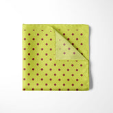 CHARTREUSE AND MAUVE SPOT SILK POCKET SQUARE
