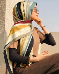 GEOMETRIC ABSTRACTION SILK WOMEN HIJAB – PREMIUM COLLECTION