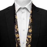 WILLIAM MORRIS GOLD AND BLACK MEN SCARF - PREMIUM COLLECTION