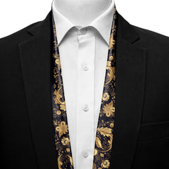 WILLIAM MORRIS GOLD AND BLACK MEN SCARF - PREMIUM COLLECTION