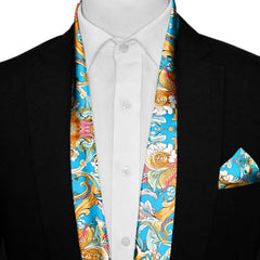 ELEGANCE COLORFUL FLORAL MEN SCARF AND POCKET SQUARE SET – PREMIUM COLLECTION