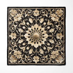 MANDALA ART SILK SCARF WITH LAPEL PIN AND POCKET SQUARE