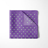 PURPLE AND MINT SPOT SILK POCKET SQUARE