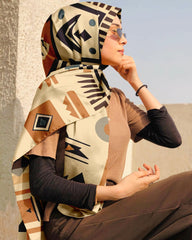 GEOMETRIC PHARAOH SILK WOMEN HIJAB – PREMIUM COLLECTION