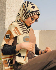 GEOMETRIC PHARAOH SILK WOMEN HIJAB – PREMIUM COLLECTION