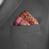 GEOMATRIC PATTERN SILK POCKET SQUARE