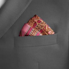 GEOMATRIC PATTERN SILK POCKET SQUARE