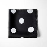 BLACK POLKA DOTS SILK POCKET SQUARE