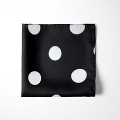 BLACK POLKA DOTS SILK POCKET SQUARE
