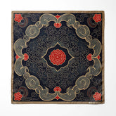 ABSTRACT IKAT SILK ASCOT WITH LAPEL PIN AND POCKET SQUARE