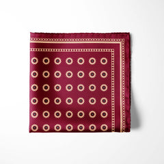 RED REVISABLE SILK POCKET SQUARE