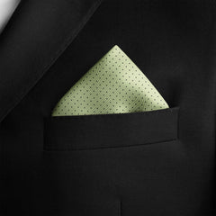 MELON GREEN DOT SILK POCKET SQUARE