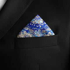 AZURE ELEGANCE SILK POCKET SQUARE